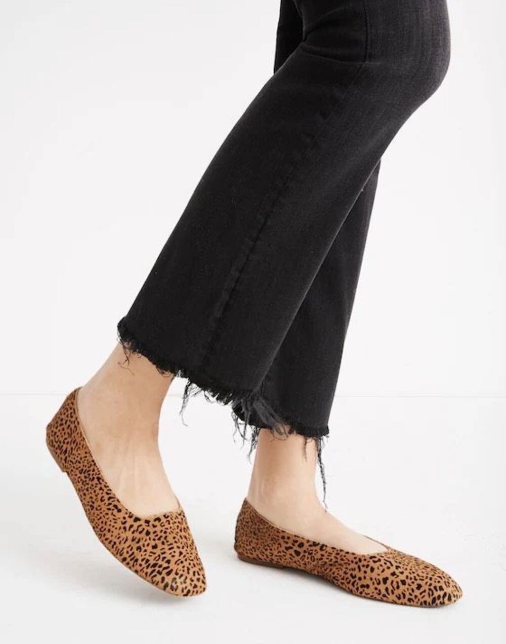 Madewell Women’s The Cory Flat in Leopard Calf Hair Desert Dune Tan Black
